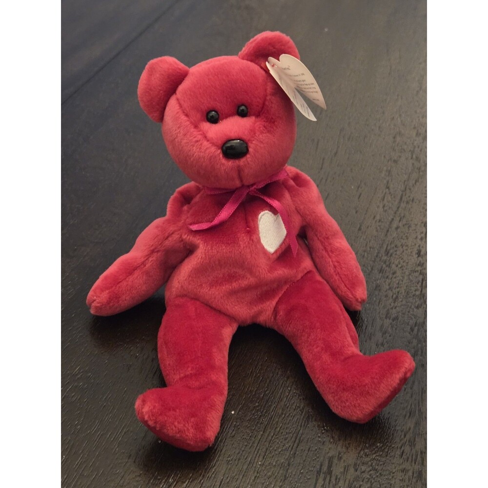 Retired & RARE - Ty Valentina the Red Bear Beanie Baby With Errors